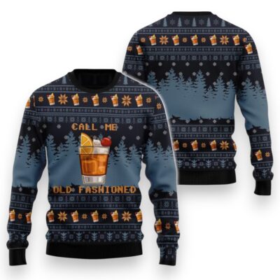 Call Me Old Fashioned Christmas Whiskey Ugly Sweaters