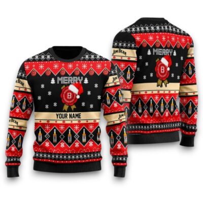Jim Beam Merry Christmas Whiskey Ugly Sweaters