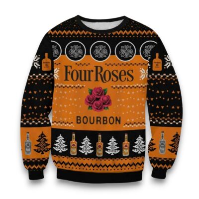 Four Roses Bourbon Christmas Whiskey Ugly Sweaters