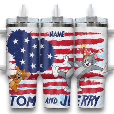 American Flag Tom & Jerry Stanley Tumblers 40z