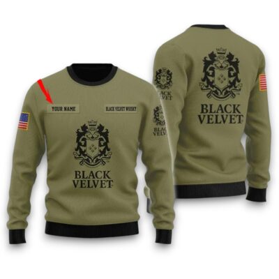 Black Velvet USA Flag Christmas Whiskey Ugly Sweaters