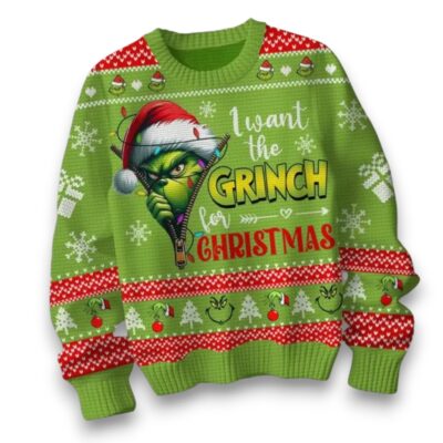 I Want Christmas The Grinch Ugly Sweaters