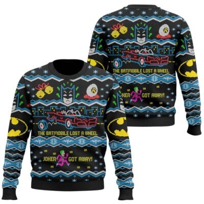 Batman lost a wheel The Batman Ugly Sweaters