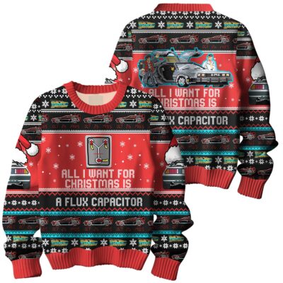 Flux Capacitor Christmas Back to the Future Ugly Sweaters