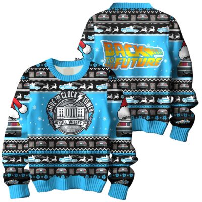 Hill Valley Christmas Back to the Future Ugly Sweaters