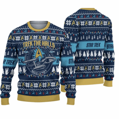 Trek the Halls NCC-1701 Star Trek Ugly Sweaters
