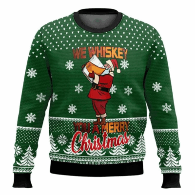 We Whiskey You A Merry Christmas Christmas Whiskey Ugly Sweaters
