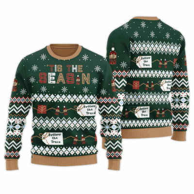 Follow The Buffalo Trace Christmas Whiskey Ugly Sweaters