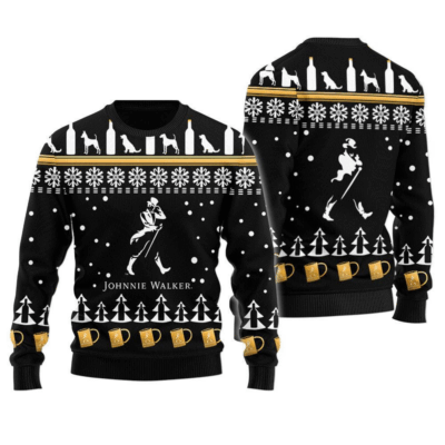 Johnnie Walker Snowflake Christmas Whiskey Ugly Sweaters