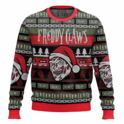 Freddy Claws A Nightmare On Elm Street Horror movies Ugly Sweaters