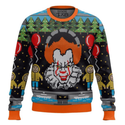 Pennywise It Horror movies Ugly Sweaters