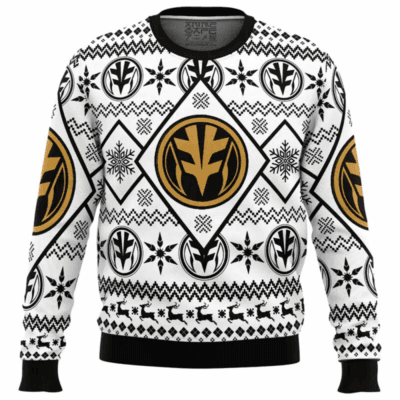 Christmas White Power Rangers Ugly Sweaters