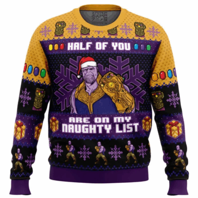Half of You Are On The Naughty List Thanos Ugly Sweaters