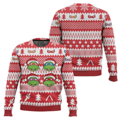 Red Xmas Teenage Mutant Ninja Turtles Ugly Sweaters