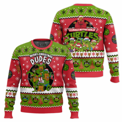Merry Xmas Dudes Teenage Mutant Ninja Turtles Ugly Sweaters