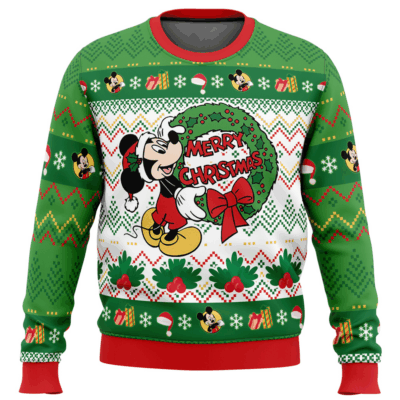 Bright Green Mickey Mouse & Friends Ugly Sweaters