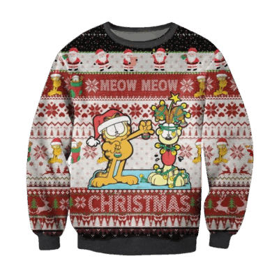 Meow Meow Garfield Ugly Sweaters