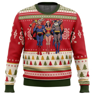 Superhero trio Superman Ugly Sweaters