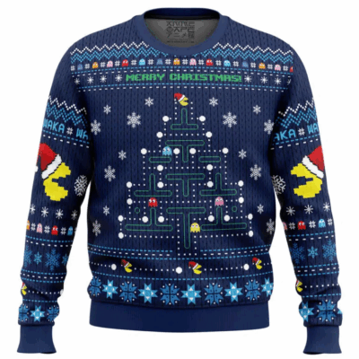 Christmas Tree Pac-Man Ugly Sweaters