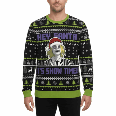 Hey Santa, it’s showtime! Beetlejuice Ugly Sweaters