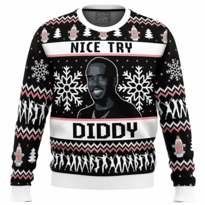 Nice Try Diddy Meme DIDDY Ugly Sweaters