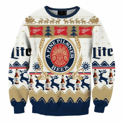 Christmas Miller Lite Beer Ugly Sweaters