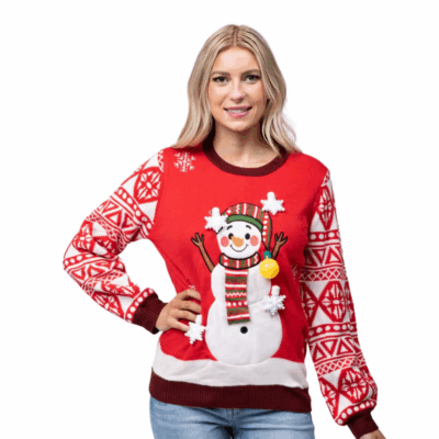 Red Frosty the Snowman Ugly Sweaters