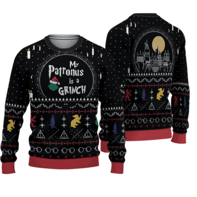 My Patronus Is A Grinch Christmas The Grinch Ugly Sweaters