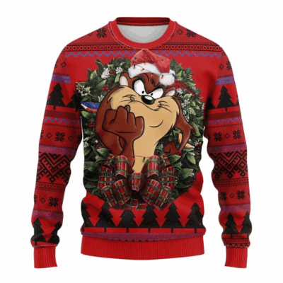 Tasmanian Devil Christmas Looney Tunes Ugly Sweaters