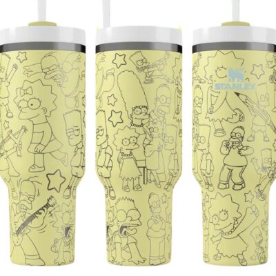 Springfield Doodle The Simpsons Laser Engraved Stanley Tumblers 40oz