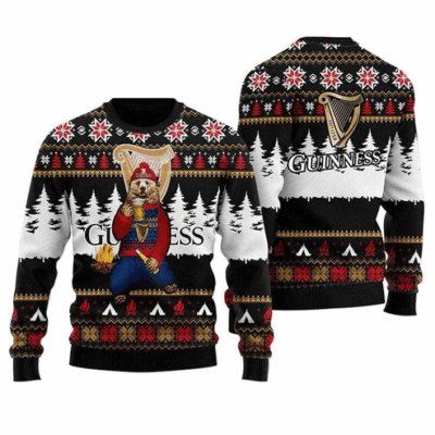 Christmas Guinness Bear Drinking Ugly Sweaters