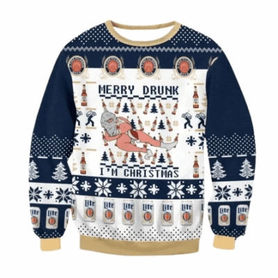 Christmas Miller Lite Beer Ugly Sweaters