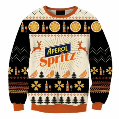 Christmas Aperol Spritz Ugly Sweaters