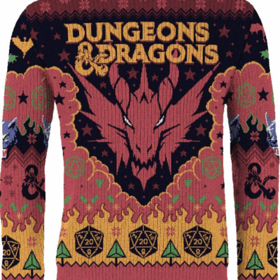 Seven Dice A-Rolling Dungeons & Dragons Ugly Sweaters