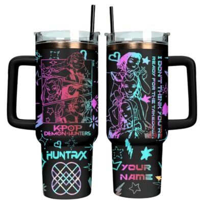 Rainbow KPop Demon Hunters Laser Engraved Stanley Tumblers 40oz