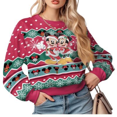 Adorable pink Mickey Mouse & Friends Ugly Sweaters