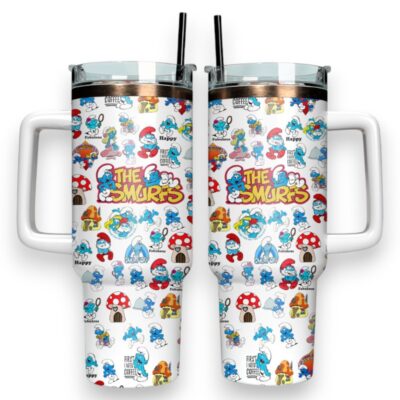White The Smurfs Stanley Tumblers 40z