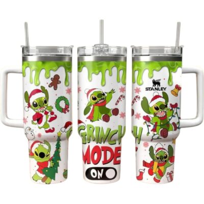 Grinch-mode Lilo & Stitch Stanley Tumblers 40z
