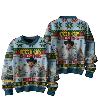 Here’s A Merry Christmas Strait To You George Strait Ugly Sweaters