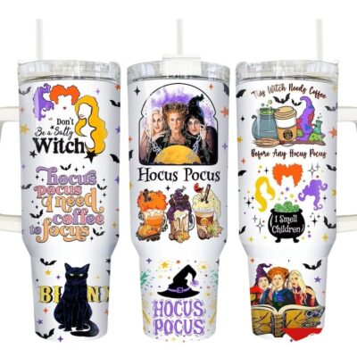 Hocus Pocus, I Need Coffee to Focus Hocus Pocus Stanley Tumblers 40z