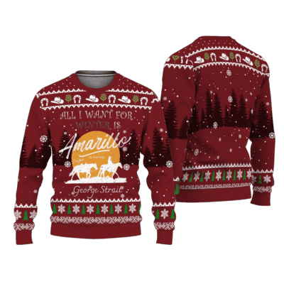 Amarillo George Strait Ugly Sweaters